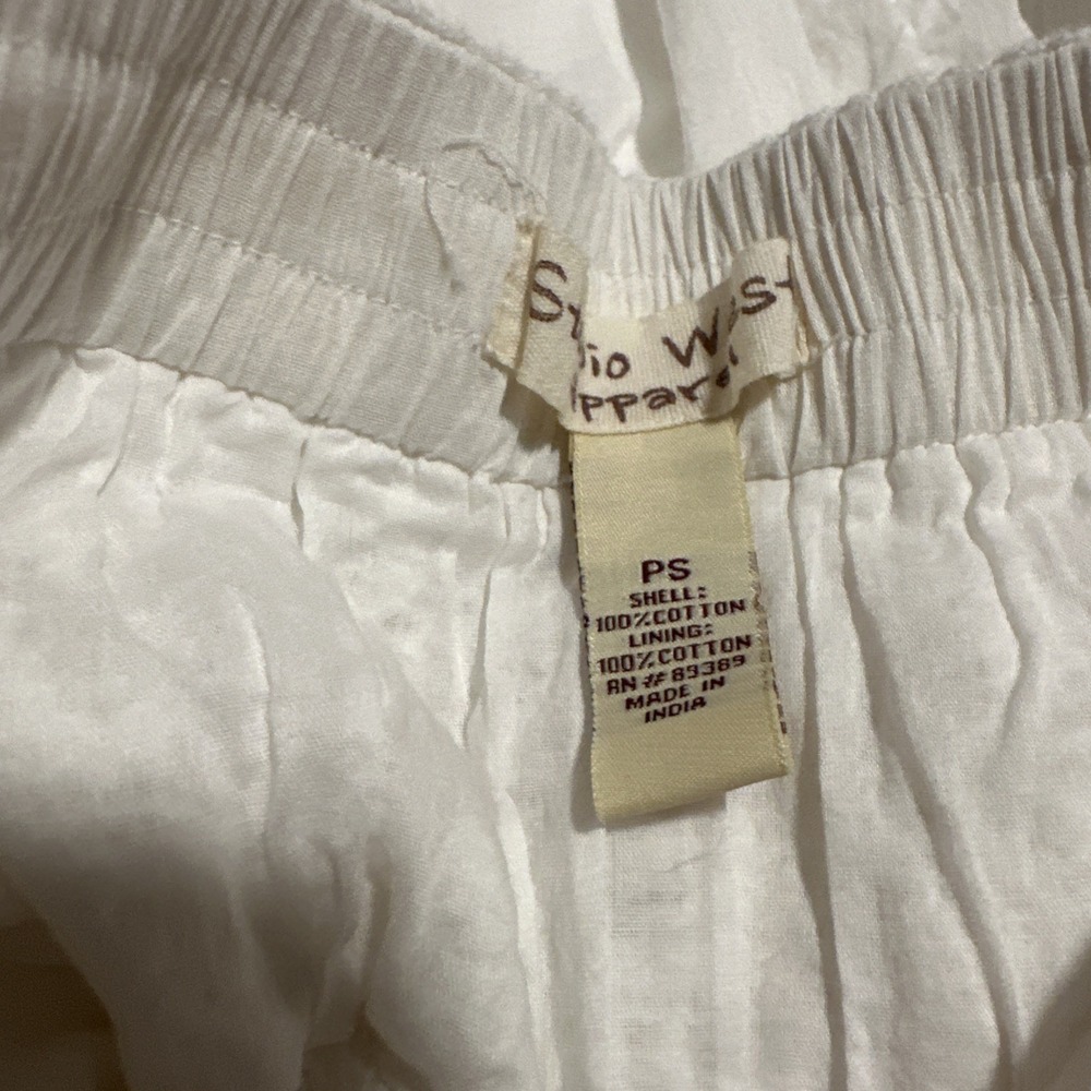 Studio West Apparel White Rayon Tiered Maxi Skirt PS Prairie Bohemian Petite Sm - Picture 11 of 12